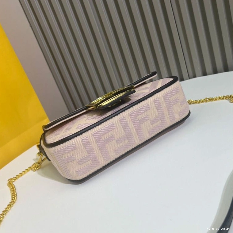 Affordable HOT Baguette Cherry Canvas FF Motif Mini Fendi Bag In 0818